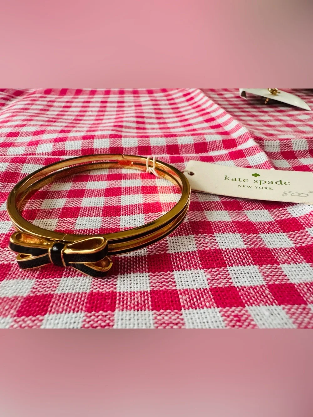 kate spade Gold Double Bow Hinge Bangle
